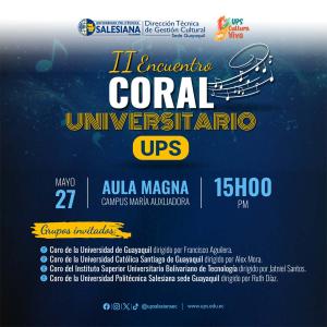 Afiche del II Encuentro Coral Universitario UPS